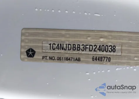 2015 Jeep Compass Sport from USA, damaged, VIN 1C4NJDBB3FD240038